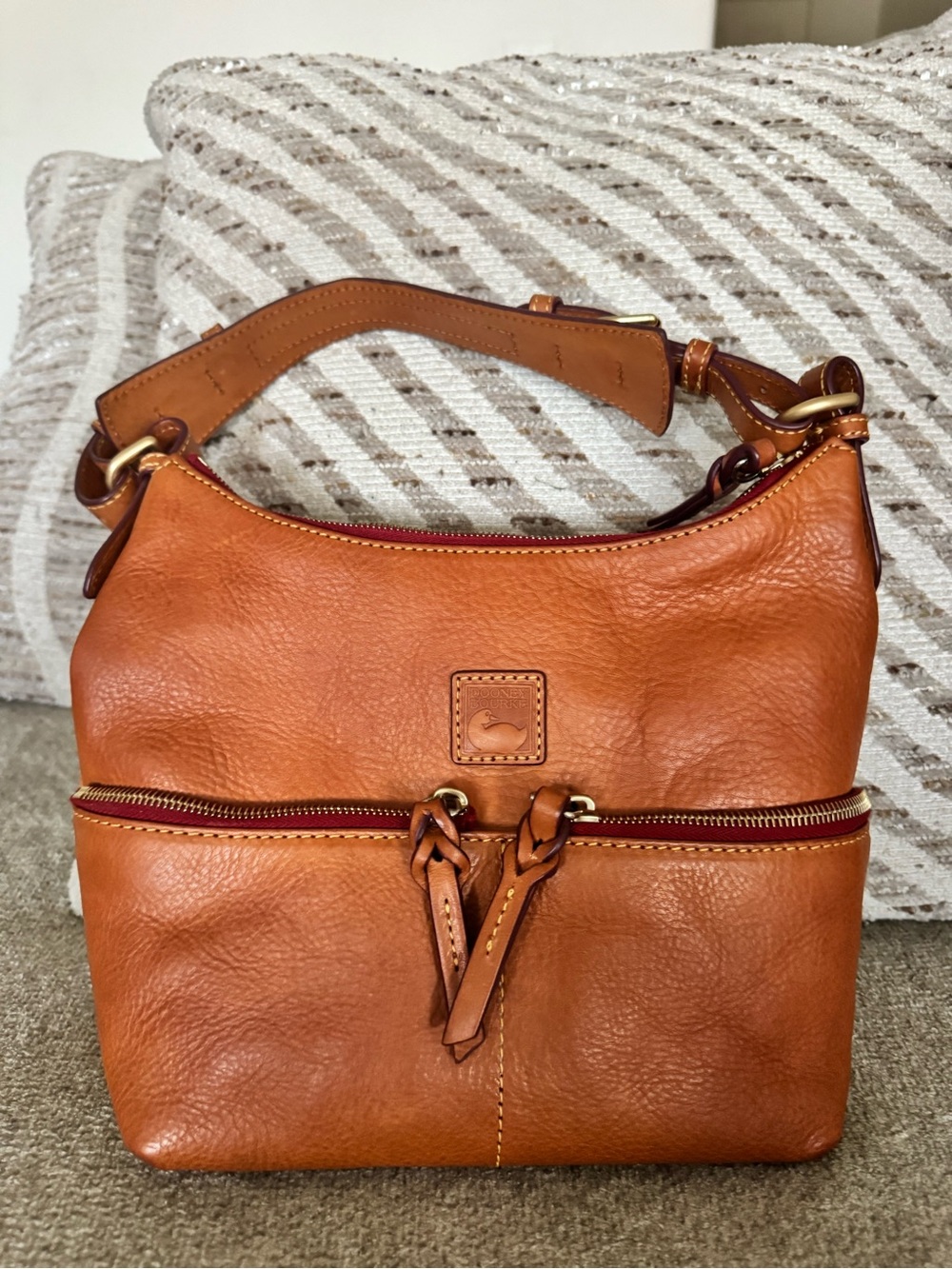 Dooney & Bourke Cognac Leather Shoulder Bag